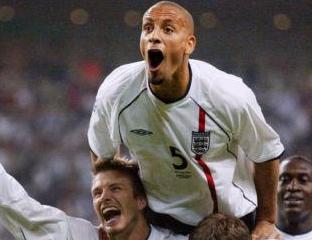 England players celebrate a goal