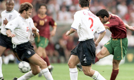 Luis Figo scores for Portugal against England, Euro 2000, Eindhoven