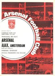 Programme from Arsenal v Ajax, Fair Cup Semi-Final