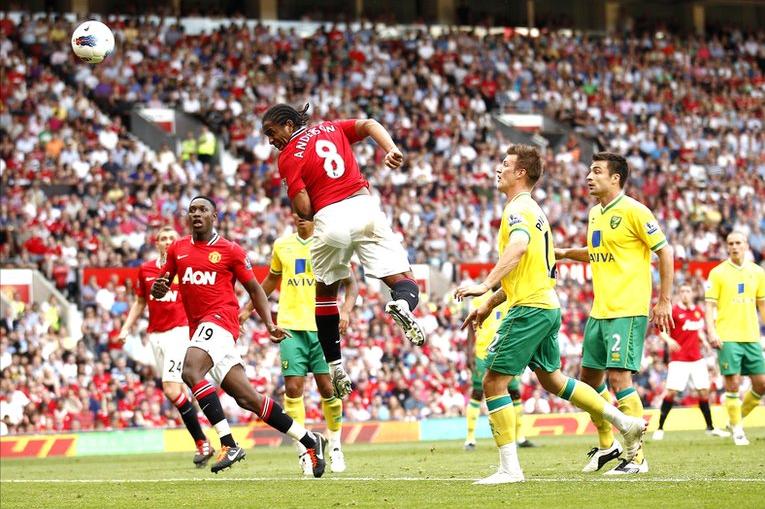 Anderson scores for Manchester United against Norwich City, October 2011