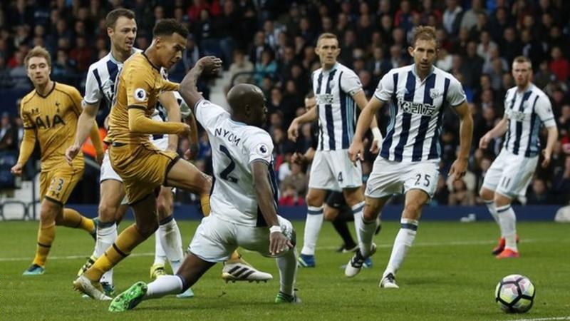 Dele Alli scores for Tottenham Hotspur against West Bromwich Albion