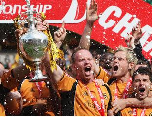 Wolves celebrate winning the Championship in 2009