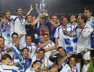 Greece celebrate their Euro Championship